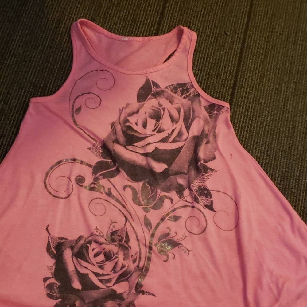 Pink rose tank top